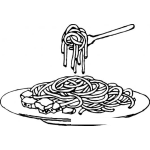 Dibujo para colorear Espageti Con Queso Dibujo De Un Plato De Espagetis Para Pintar Y Colorear Spaghetti Al Forno