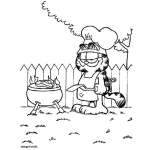 Dibujo para colorear Garfield Cocinero Dibujo De Garfield Cocinando Al Aire Libre Para Pintar Y Colorear A Garfield De Cheff