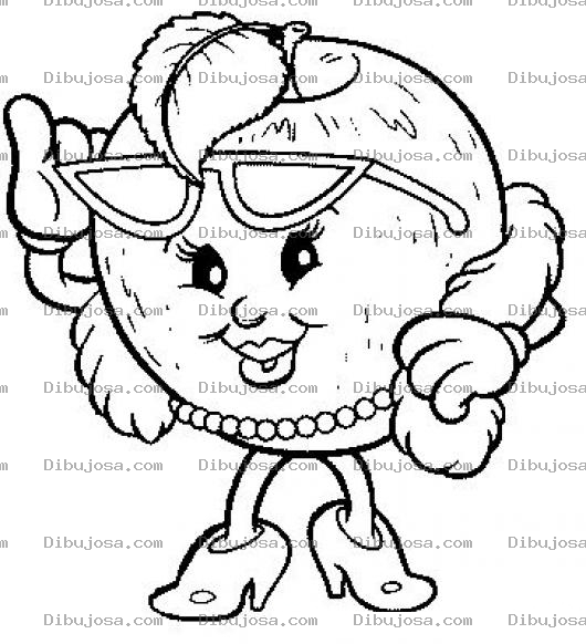 Dibujo para colorear Naranja Con Abrigo Zapatos De Tacon Y Collar De Perlas Para Pintar Y Colorear