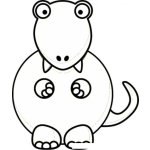 Dibujo para colorear Dinosaurio Con Sueter Para Pintar Y Colorear