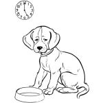 Dibujo para colorear Perro Con Hambre Dibujo De Perrito Hambriento Sin Comida Para Pintar Y Colorear Hambruna Canina