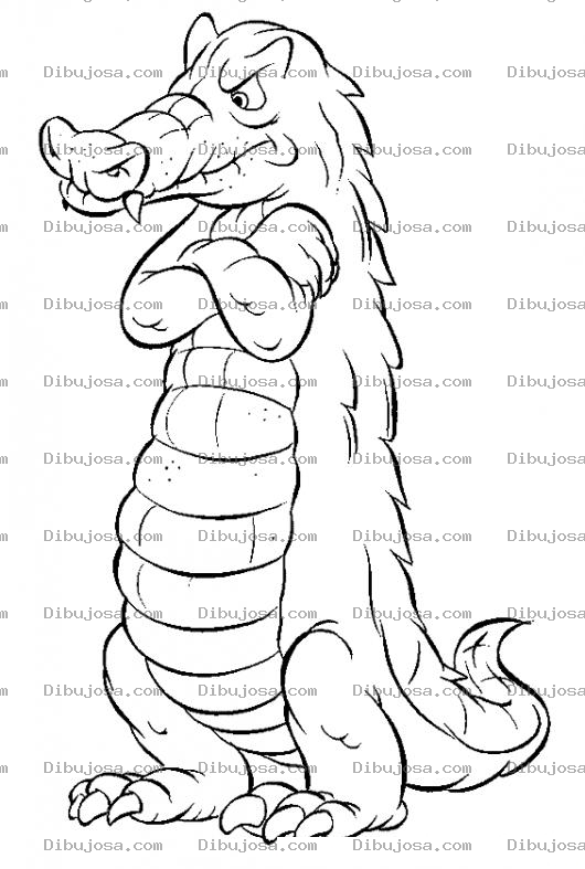 Dibujo para colorear Dibujo De Lagarto Enojado Para Pintar Y Colorear