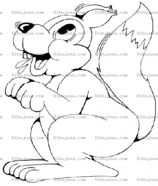 Dibujo para colorear Dibujo De Ardillita Hambrienta Para Pintar Y Colorear