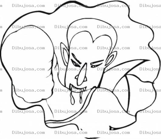 Dibujo para colorear Mordida De Vampiro Dibujo De Dracula Chupando Sangre Para Pintar Y Colorear