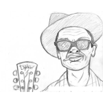 Dibujo para colorear Dibujo De Negrito Con Guitarra Para Pintar Y Colorear