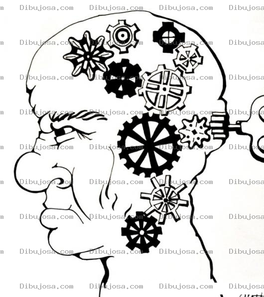Dibujo para colorear El Cerebro Del Hombre Dibujo De Hombre Pensando Para Pintar Y Colorear