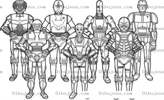 Dibujo para colorear Ejercito De Robots Para Pintar Y Colorear