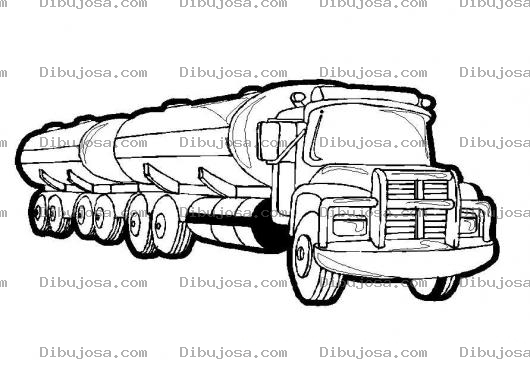 Dibujo para colorear Camion De Doble Pipa Para Pintar Y Colorear
