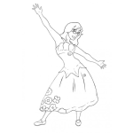 Dibujo para colorear Dibujo De Chica Con Falda De Flores Para Pintar Y Colorear