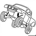 Dibujo para colorear Monstertuck Dibujo De Pico Moustruoso Saltando Para Pintar Y Colorear Un Monster Turck