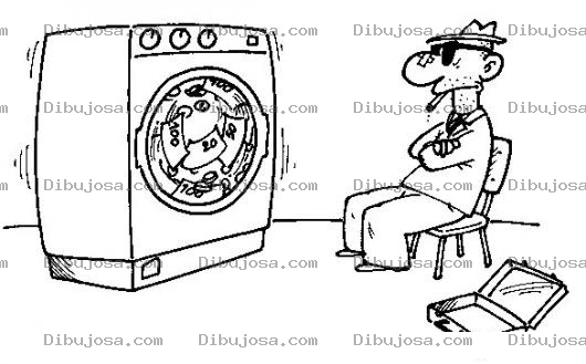 Dibujo para colorear Lavado De Dinero Dibujo De Hombre Lavando Su Dinero Sucio Para Pintar Y Colorear