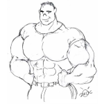 Dibujo para colorear Dibujo De Hombre Fuerte Musculoso Mamado Toro Mole Troncho Fornido Y Fortachon Para Pintar Y Colorear
