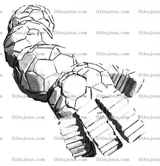 Dibujo para colorear El Brazo De La Mole Dibujo Del Brazo De Piedra De La Model De Los 4 Fantasticos Para Pintar Y Colorear