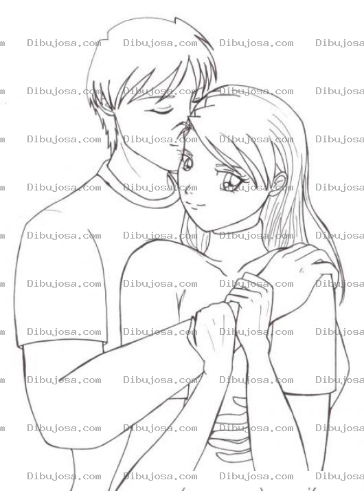 Dibujo para colorear Dibujo De Un Novio Protector Para Pintar Y Colorear Un Novio Con Su Novia