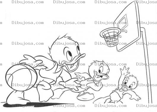 Dibujo para colorear Dibujo De Los Sobrinos De Pato Donald Jugando Futbol Para Pintar Y Colorear
