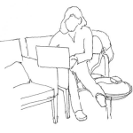 Dibujo para colorear Trabajo Desde Casa Dibujo De Mama Trabajando Desde Su Casa En Una Laptop Para Pintar Y Colorear