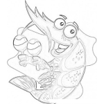 Dibujo para colorear Camaron Cubano Dibujo De Camaron Con Maracas Para Pintar Y Colorear Camaron Salsero