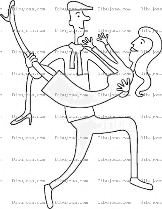 Dibujo para colorear El Robo De Una Novia Dibujo De Un Novio Robandose A Su Novia Listos Para Ir A Pintar Y A Colorear