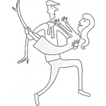 Dibujo para colorear El Robo De Una Novia Dibujo De Un Novio Robandose A Su Novia Listos Para Ir A Pintar Y A Colorear