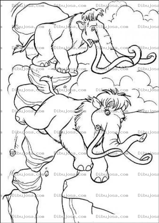 Dibujo para colorear Mamuts De La Era De Hielo Para Pintar Y Colorear