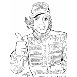 Dibujo para colorear Dibujo De Pilot De Autos De Carrera Para Pintar Y Colorear
