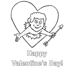Dibujo para colorear Dibujo de Cupido saliendo de un corazon