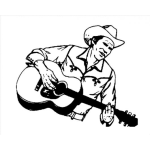 Dibujo para colorear Dibujo De Vaquero Con Guitarra Para Pintar Y Colorear
