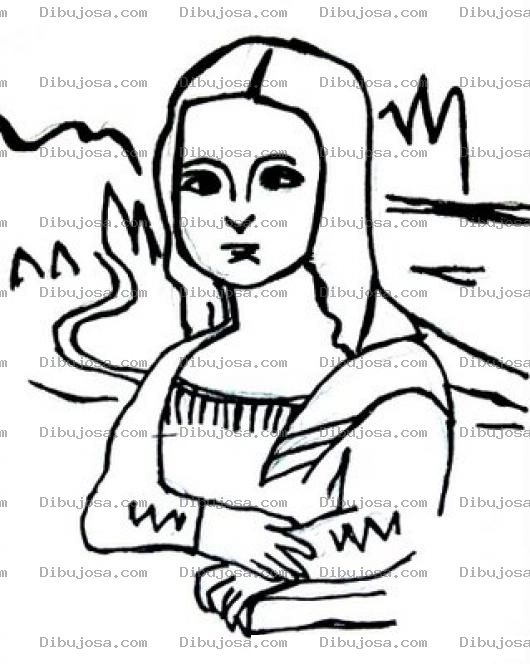 Dibujo para colorear Colorear A La Monalisa Mona Lisa