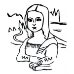 Dibujo para colorear Colorear A La Monalisa Mona Lisa
