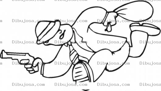 Dibujo para colorear Dibujo De Ladron Corriendo Con Una Bolsa De Dinero Para Pintar Y Colorear