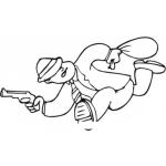 Dibujo para colorear Dibujo De Ladron Corriendo Con Una Bolsa De Dinero Para Pintar Y Colorear