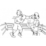 Dibujo para colorear Ver Peleas De Box Gratis Dibujo De Boxeadores En Un Cuadrilatero Para Pintar Y Colorear Golpe En La Casa Con Guante De Box