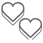 Dibujo para colorear Dibujo de dos corazones para pintar