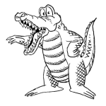 Dibujo para colorear Dibujo De Lagarto Parado Platicando Para Pintar Y Colorear Cocodrilo Con La Trompa Abierta