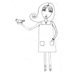 Dibujo para colorear Mas Vale Pajaro En Mano Que Mil Volando Dibujo De Un Mujer Con Un Pajarito En La Mano Para Pintar Y Colorear