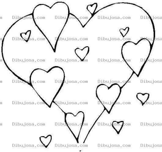 Dibujo para colorear Dibujo de corazones