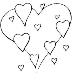 Dibujo para colorear Dibujo de corazones