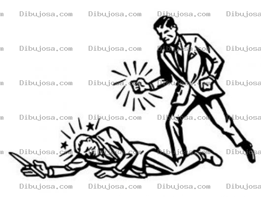 Dibujo para colorear Dibujo De Ladron Golpeado Para Pintar Y Colorear Ladron Con Cuchillo Tirado En El Suelo