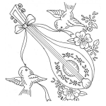 Dibujo para colorear Dibujo De Bodas Para Pintar Y Colorear Dos Pajaritos Con Una Guitarrita