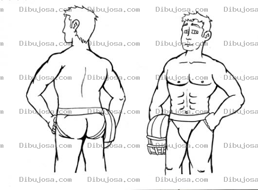 Dibujo para colorear Dibujo De Un Jugador De Futbol Americano Sin Camisa Para Pintar Y Colorear
