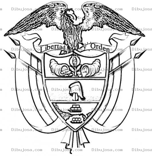 Dibujo para colorear Escudo De Colombia Para Colorear