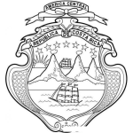 Dibujo para colorear Escudo De Costa Rica Para Colorear