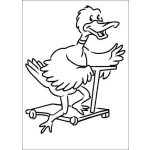 Dibujo para colorear Pato en patineta