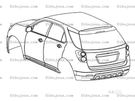 Dibujo para colorear Dibujo De Carro Sin Llantas Para Pintar Y Colorear El Chasis Y Carroceria De Un Coche