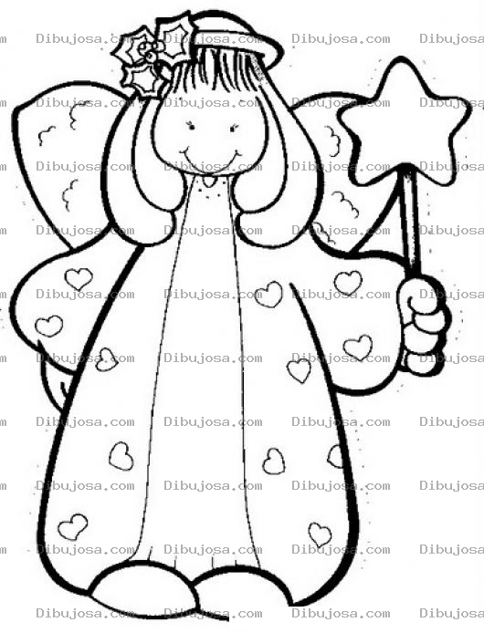 Dibujo para colorear Colorear Angelito con Estrellita