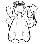 Dibujo para colorear Colorear Angelito con Estrellita