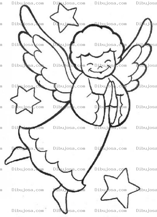 Dibujo para colorear Dibujo de Angelito Orando