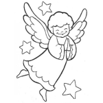 Dibujo para colorear Dibujo de Angelito Orando