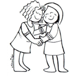 Dibujo para colorear Amistad Entre Mujeres Para Colorear Dos Amigas Juntas