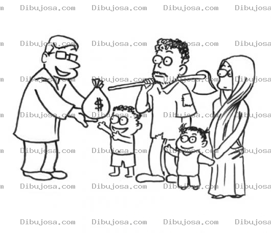 Dibujo para colorear Dibujo De Un Acto De Solidaridad Desinteresado Con Los Mas Pobres Y Necesitados Para Pintar Y Colorear A Un Hombre Solidario